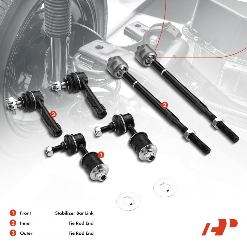 6x Front Stabilizer Bar Link & Tie Rod End Kit for Nissan Altima 1998-2001 2.4L