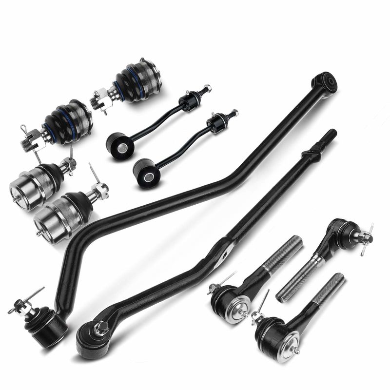 11x Front Stabilizer Bar End Link Tie Rod End Kit for Jeep TJ Wrangler 1997-2006