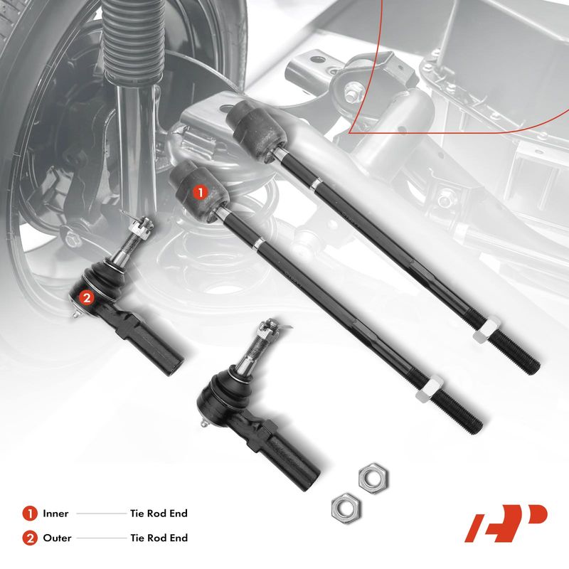 4x Inner & Outer Tie Rod End for Chevrolet Lumina Monte Carlo Buick Pontiac Olds