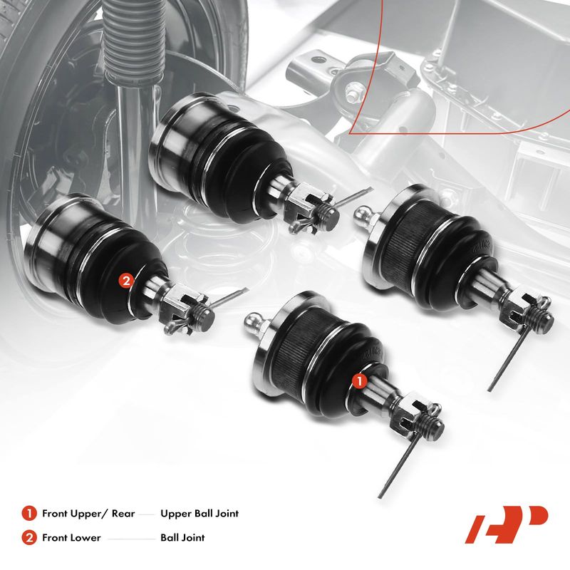 4x Lower & Upper Ball Joint for Honda Accord 1998-2002 Acura CL TL Isuzu Oasis