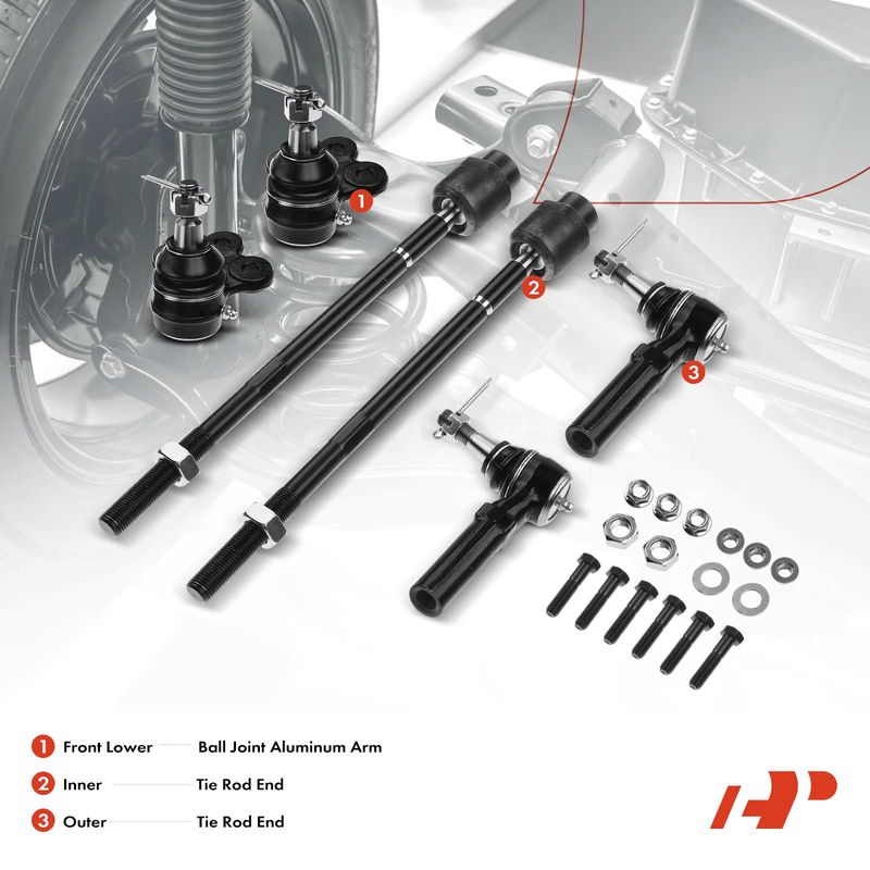 6x Inner & Outer Tie Rod End Front Lower Ball Joint for Pontiac Grand Prix 04-07