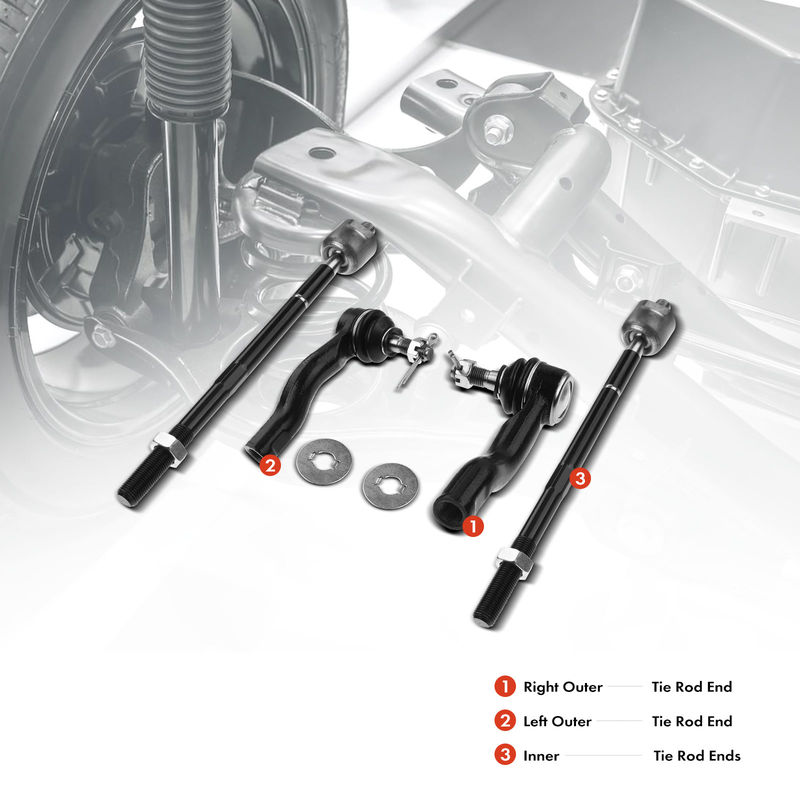 4x Inner & Outer Tie Rod End for Toyota RAV4 2001 2002 2003 L4 2.0L GAS