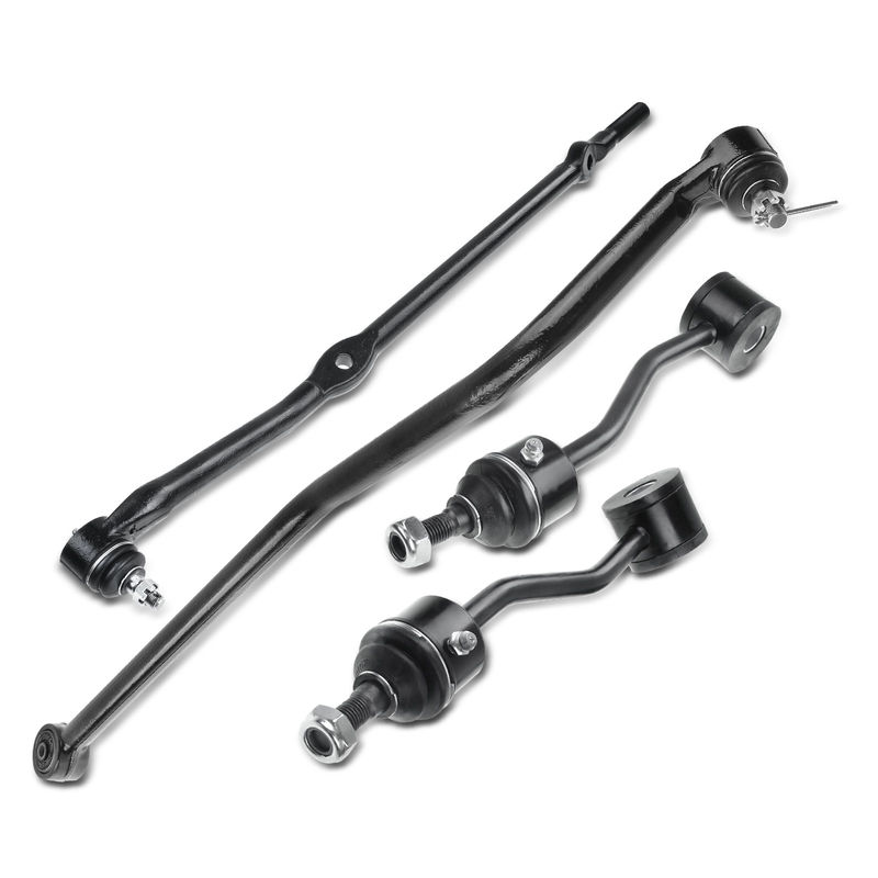 4x Front Stabilizer Bar Link Right Outer Tie Rod End Track Bar for Jeep Wrangler