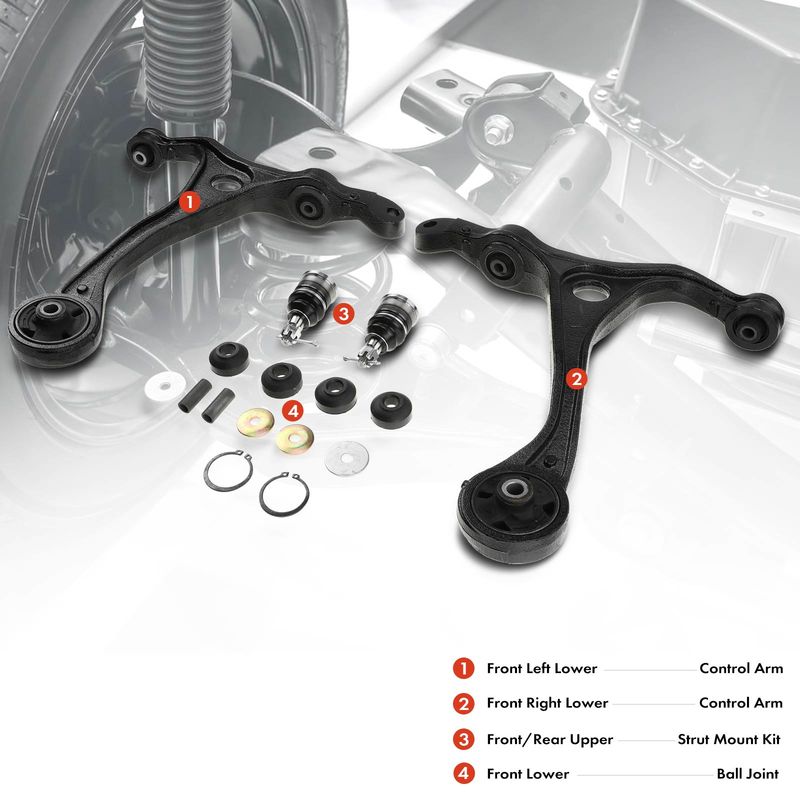 6x Front Control Arm with Ball Joint Kit for Acura TSX Honda Accord 2003-2007