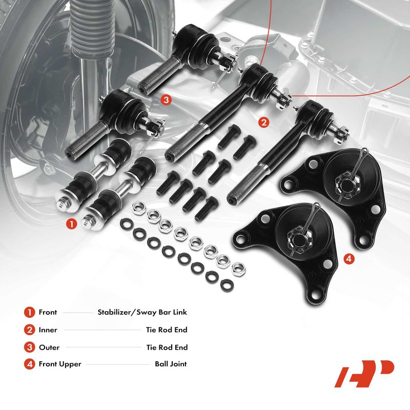 8x Front Joint Sway Bar Link Tie Rod End with Ball for Toyota Pickup 84-95 RWD