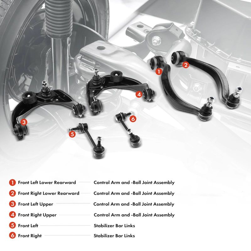 6x Front Control Arm Swat Bar Link for Ford Fusion Lincoln MKZ Mazda 6 Mercury