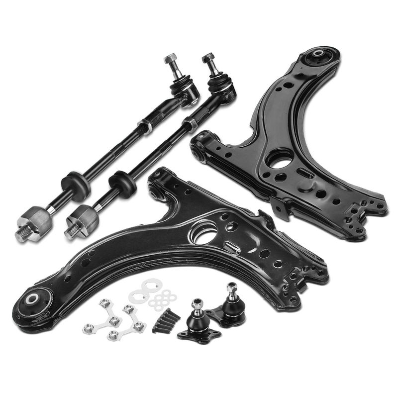 6x Front Lower Control Arm with Ball Joint Tie Rod End for VW Beetle 98-07 Jetta