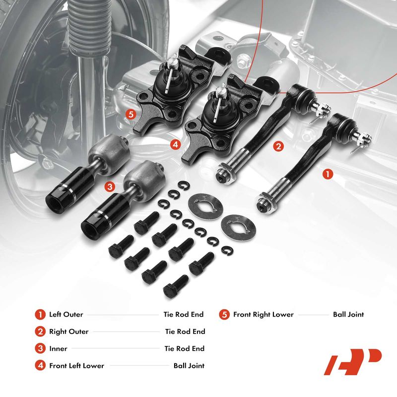 6x Inner & Outer Tie Rod End & Front Lower Ball Joint for Toyota 4Runner 96-02