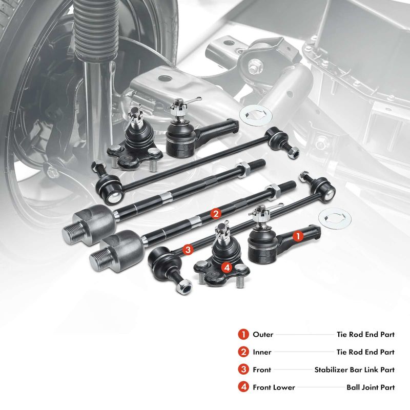 8x Front Stabilizer Bar Link Kit with Ball Joint for Honda CR-V 2007-2011