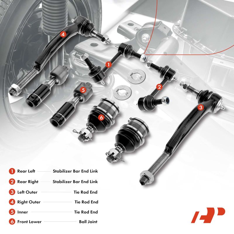 8x Front & Rear Sway Bar End Link & Tie Rod End & Ball Joint Kit for Buick Chevy