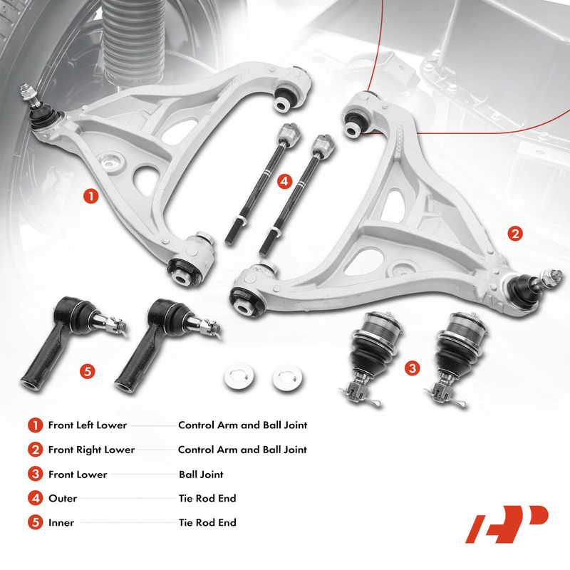 8x Front Lower Control Arm Ball Joint Tie Rod End for Ford F-150 2004-2006 4WD
