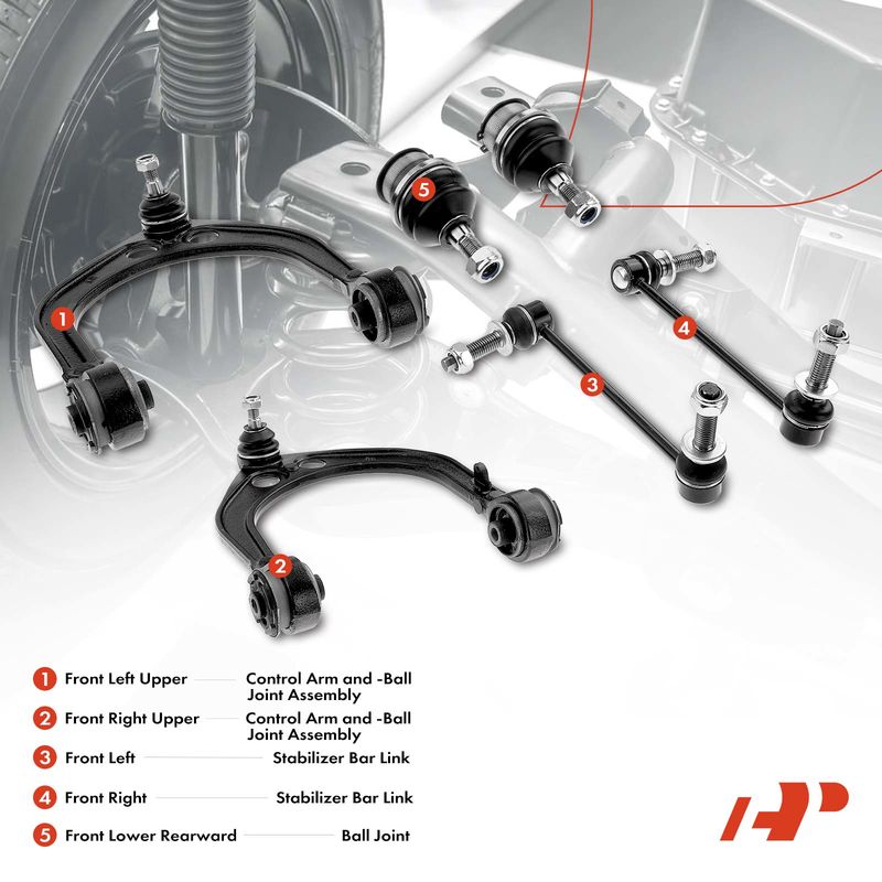 6x Front Control Arm Ball Joint Sway Bar Link Kit for Chrysler 300 Dodge Charger
