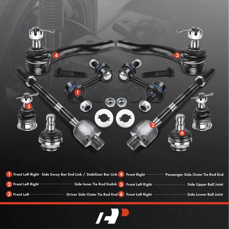 10x Front Control Arm Sway Bar Link Tie Rod End & Ball Joint for Nissan INFINITI