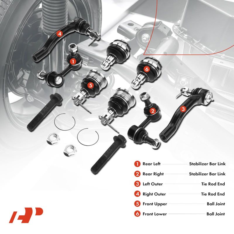 8x Front & Rear Stabilizer Bar Link Tie Rod Ends for Nissan Pathfinder 4.0L 5.6L