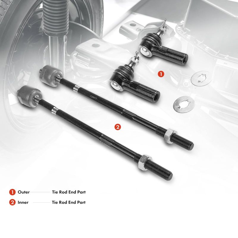 4x Inner & Outer Tie Rod End for Toyota Celica 1990 1991 1992 1993