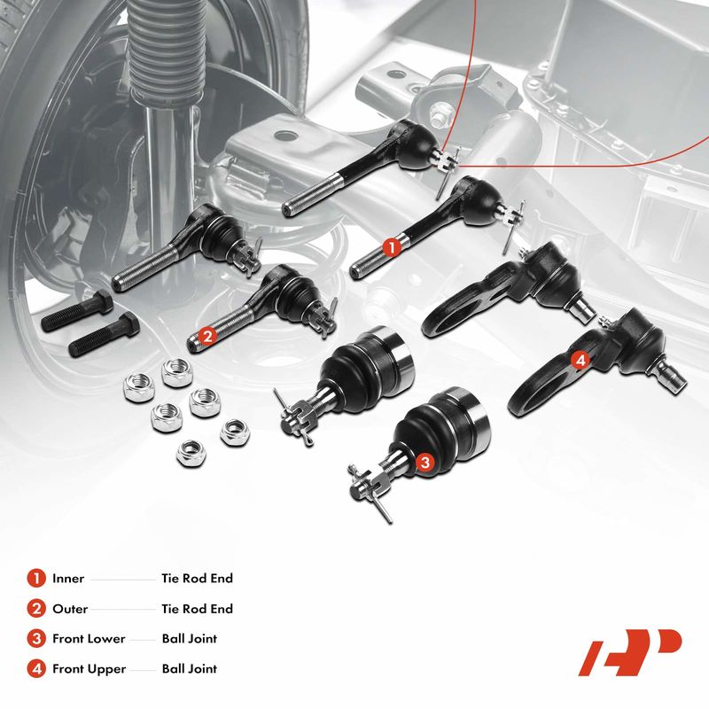 8x Inner & Outer Tie Rod End with Ball Joint for Ford Crown Victoria Lincoln