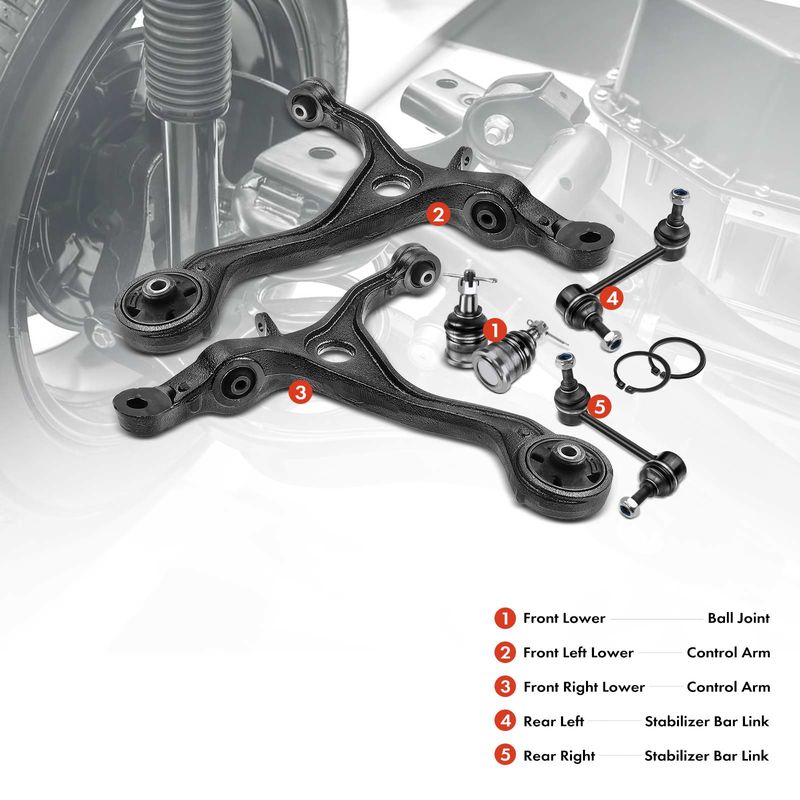 6x Front & Rear Control Arm & Ball Joint Assy for Acura TSX 04-08 Honda Accord