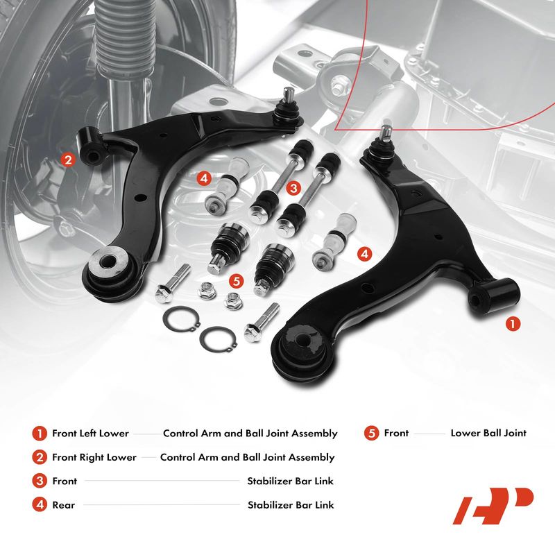 8x Front Control Arm with Ball Joints Stabilizer Bar Link for Dodge Plymouth