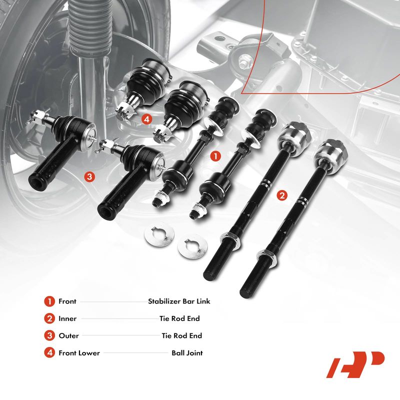 8x Front Sway Bar Link & Tie Rod End & Ball Joint for Ford F-150 2005-2006 4WD