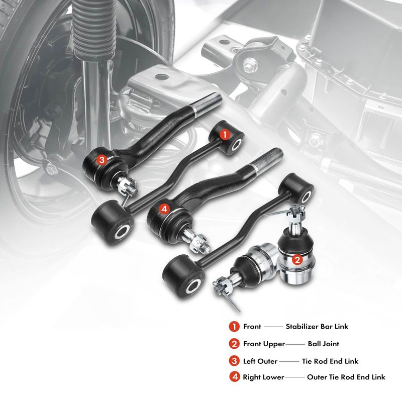 6x Front Sway Bar Link Tie Rod End with Ball Joint for Jeep Grand Cherokee 99-04