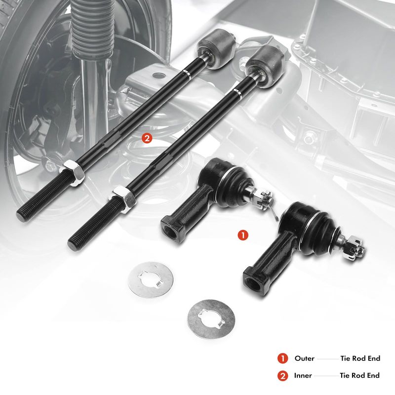 4x Inner & Outer Tie Rod End for Chrysler Sebring Dodge Stratus Mitsubishi Galant