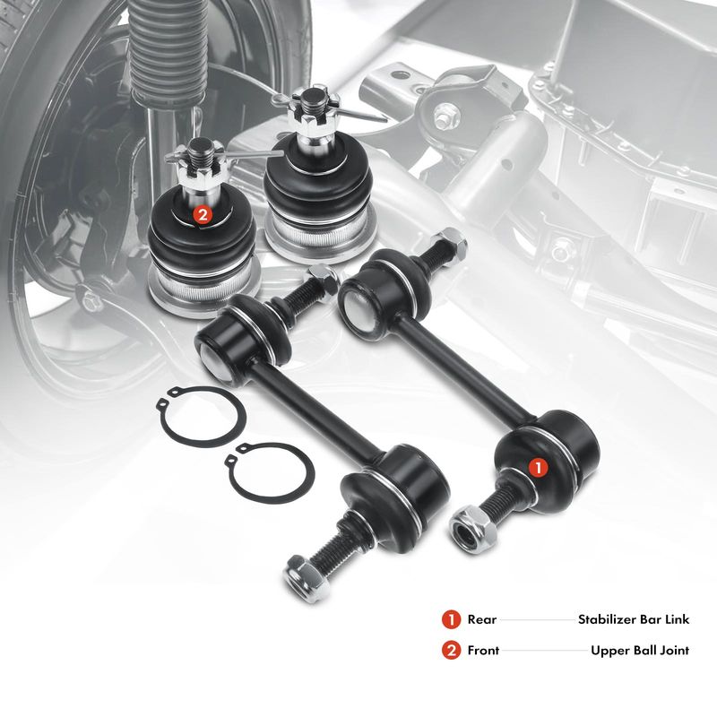 4x Rear Stabilizer Bar Link & Front Upper Ball Joint for Acura RL 1996-2004 3.5L