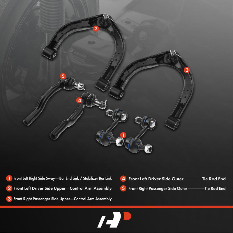6x Front Control Arm with Ball Joint Sway Bar Link for INFINITI QX56 Nissan Titan