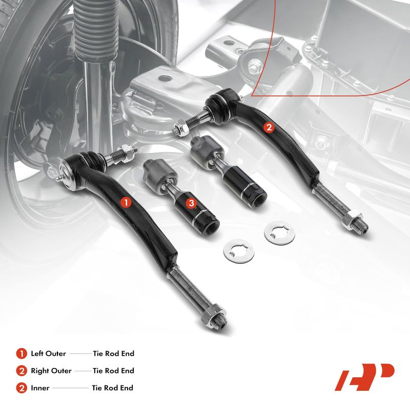 4x Inner & Outer Tie Rod End for Buick Chevrolet SSR GMC Envoy Oldsmobile Isuzu