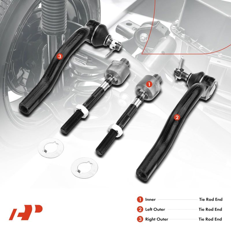 4x Inner & Outer Tie Rod Ends with Ball joints for Honda Civic 2006-2011 L4 1.8L