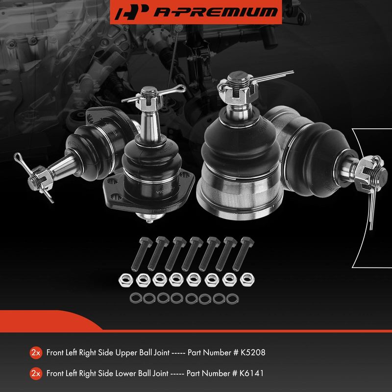 4x Front Lower & Upper Ball Joint for Buick Cadillac Chevrolet GMC Pontiac Olds