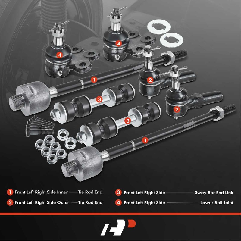 8x Front Sway Bar Link Kit Tie Rod End for Buick LeSabre Cadillac DeVille Olds