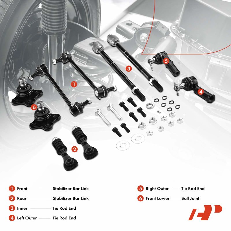 10x Front & Rear Sway Bar Link & Ball Joint Tie Rod End for Ford Cougar Mercury