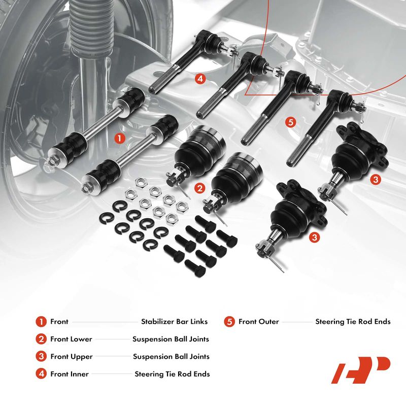 10x Front Stabilizer Bar Link Tie Rod End Ball Joints for Chevy Express 1500 GMC