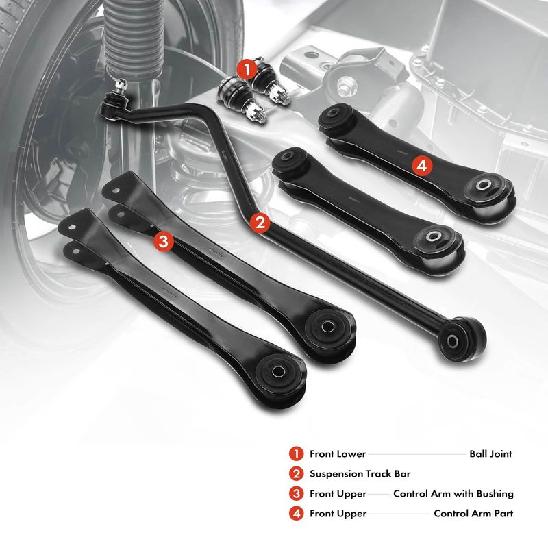 7x Front Control Arm Ball Joint Track Bar for Jeep ZJ Grand Cherokee 1993-1998
