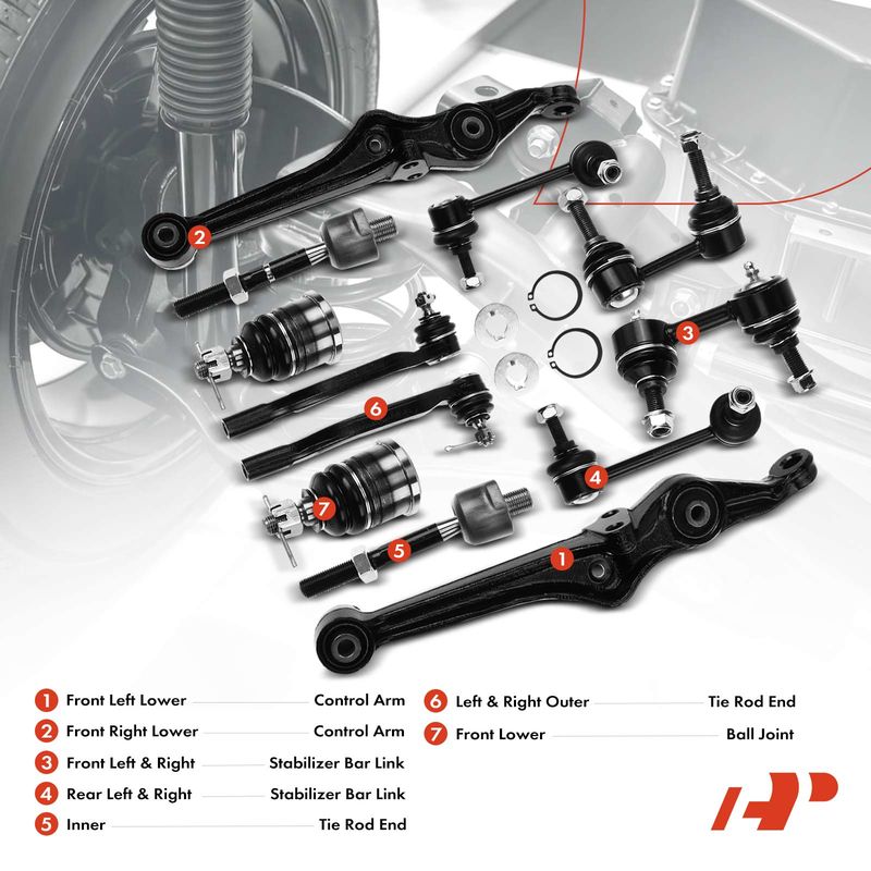12x Front Lower Control Arm with Ball Joint Stabilizer Bar Link for Honda Accord