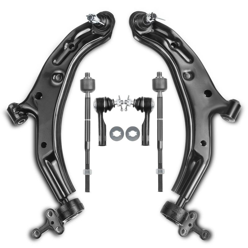 6x Front Control Arm with Ball Joint Tie Rod End for Nissan Sentra 2000-2006 1.8L