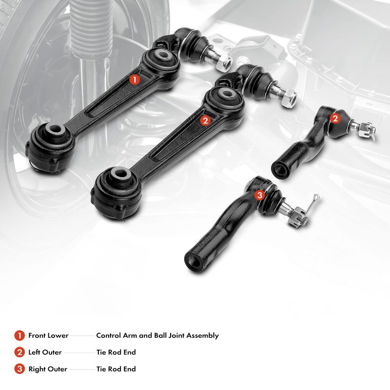 4x Front Control Arm & Ball Joint Assembly for Ford Fusion 2010-2012 Lincoln Mkz