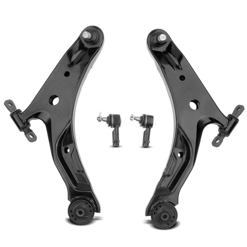 4x Front Control Arm with Ball Joint & Tie Rod End for Hyundai Santa Fe 2001-2006