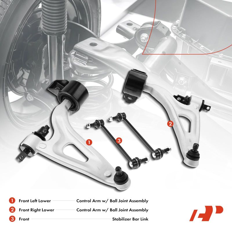 4x Front Control Arm with Ball Joint Stabilizer Bar Link for Ford Mercury