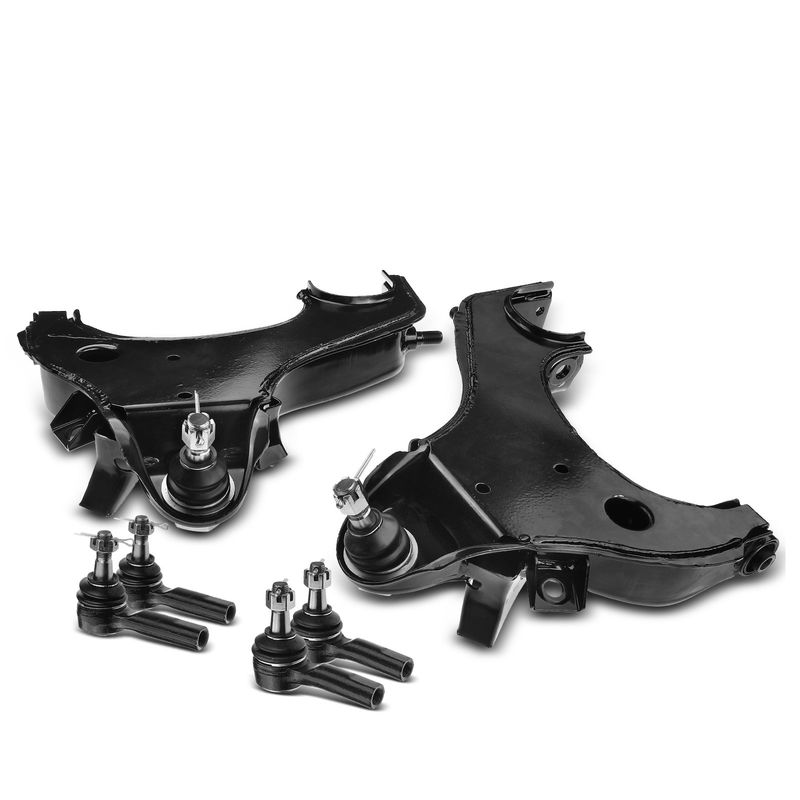 6x Front Control Arm with Ball Joint & Tie Rod End for Nissan Frontier 1998-2004