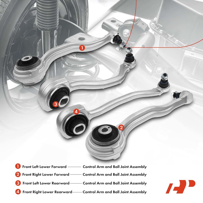 4x Front Lower Control Arm & Ball Joint Assembly for Mercedes-Benz SLK350 09-10