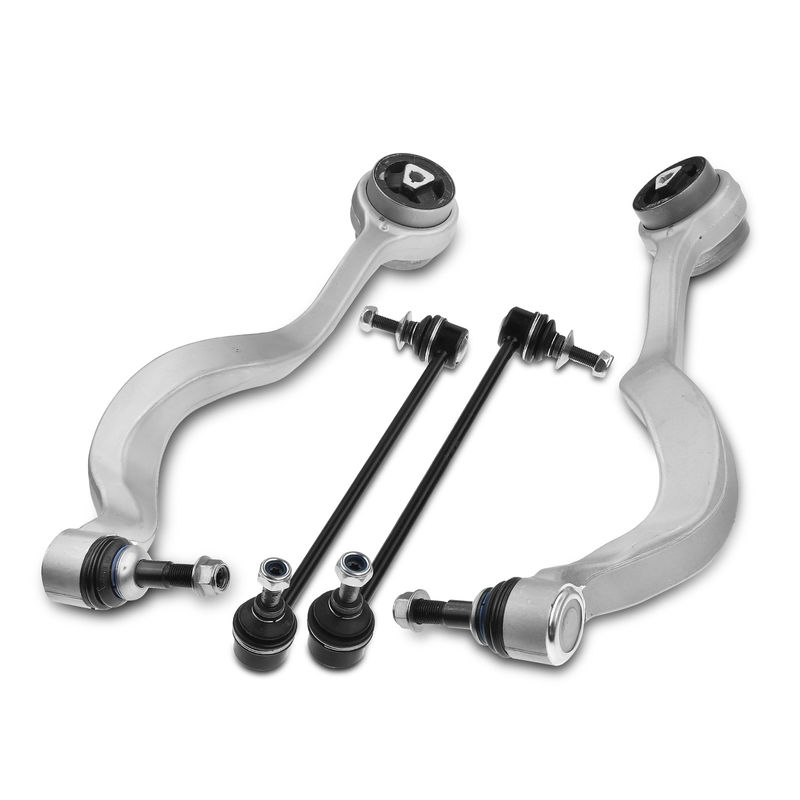 4x Front Control Arm with Ball Joint Stabilizer Bar Link for BMW 535i