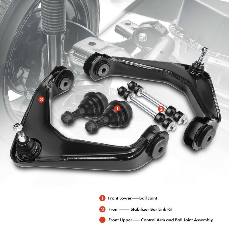 6x Front Control Arm & Lower Ball Joint & Sway Bar Link for Chevy GMC H2