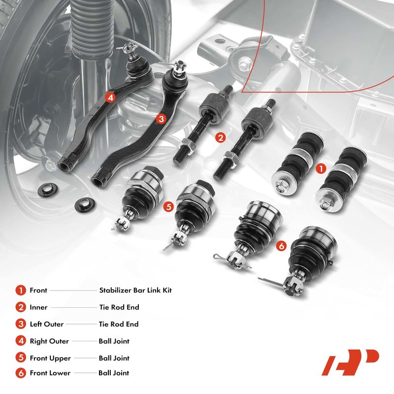 10x Front Stabilizer Bar Link Tie Rod End Ball Joint for Honda Accord 90-93 2.2L