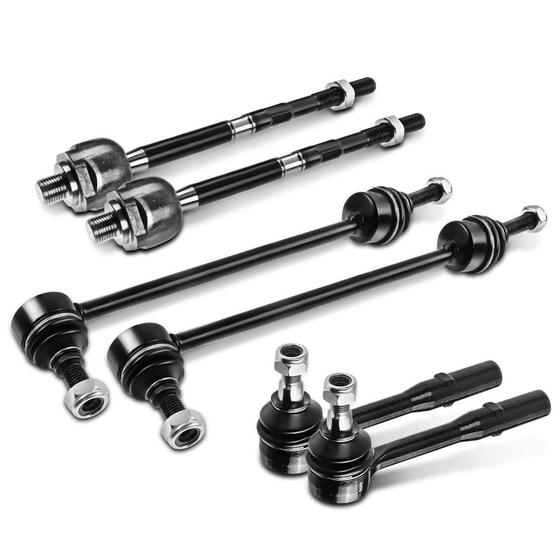 6x Front Sway Bar Links Inner & Outer Tie Rod Ends for Mercedes-Benz S W221 W222