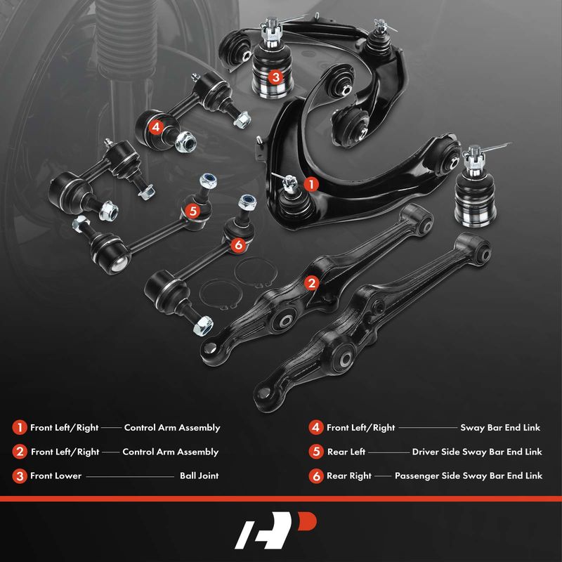 10x Front & Rear Control Arm Ball Joint Stabilizer Bar Link for Acura CL TL Honda
