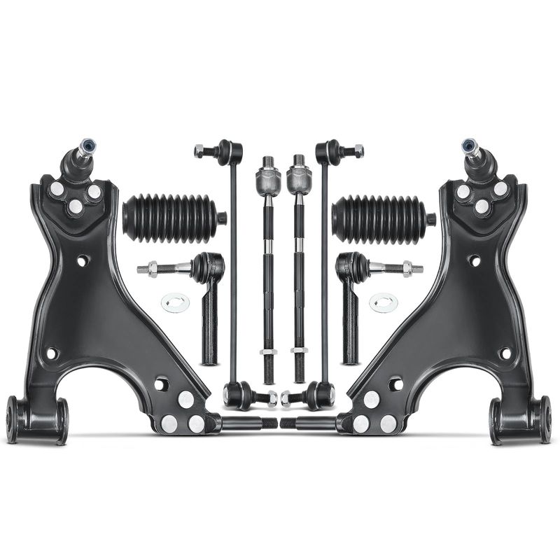 10x Front Control Arm with Ball Joint Tie Rod End Link Kit for Buick Enclave Chevy