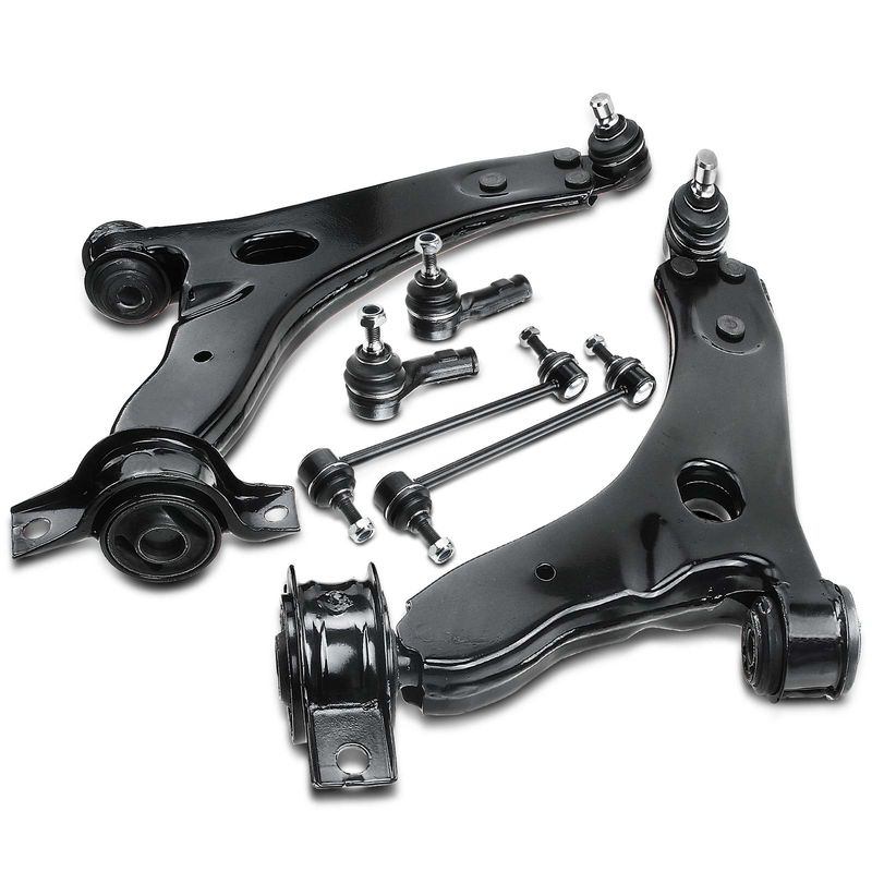 6x Front Lower Control Arm & Sway Bar End Tie Rods kit for Ford Focus 2000-2004