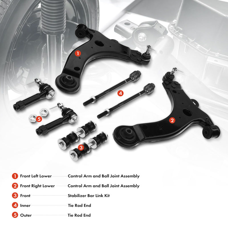 8x Front Control Arm with Ball Joint Sway Bar Link for Chevy Impala 06-13 Pontiac