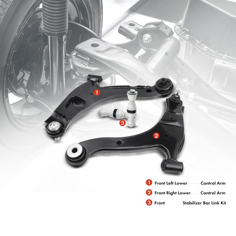 4x Front Control Arm with Ball Joint Stabilizer Bar Link for Dodge Neon Plymouth